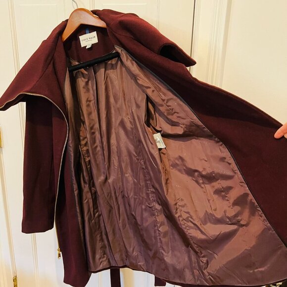 Cole Haan Signature Wrap Coat Women's size 6 Wool Blend Tie Belt Long Sleeve - Picture 6 of 16